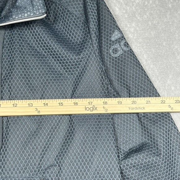 Adidas Climastorm Gray Ripstop Zip Storm-Fit Windbreaker Jacket Hooded Women’s S - Picture 10 of 13